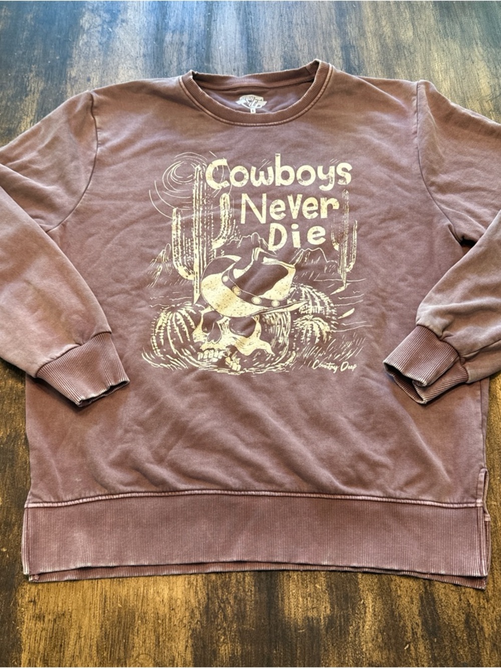 Cowboys Never Die Graphic Sweatshirt - Brown